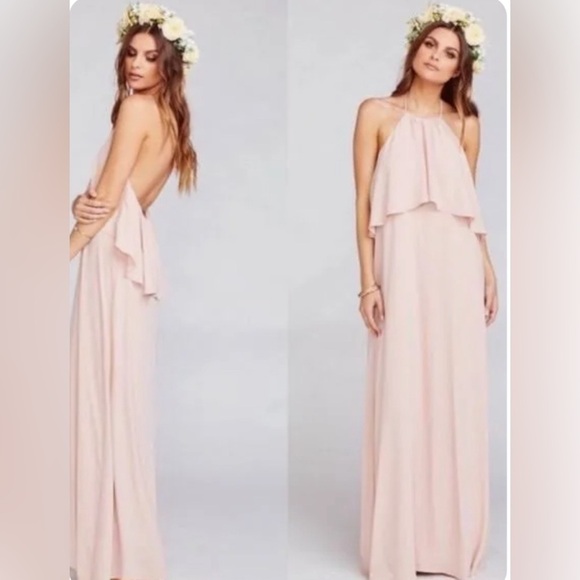 Show Me Your MuMu Dresses & Skirts - Show Me Your Mumu Aimee Halter Gown creme pink NWT XX Large
